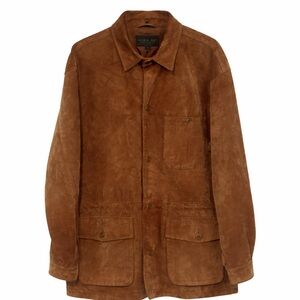 Golden Bear Brown Suede Leather Field Jacket USA Made Drawstring Waist